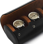 Oirlv Premium Leather Watch Roll Travel Case 3-Slot Watch Box - Image 6