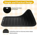 Large Heat-Resistant Mat for Styling Tools - 12"x9" Professional Flat Iron Mat, Travel Silicone Mat for Curling Irons, Hair Straighteners, Blow Dryers, and Salon Appliances, Black