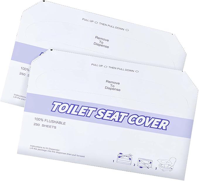 2 Pack Disposable Toilet Seat Covers Flushable Paper Toilet Seat Cover by KISEER
