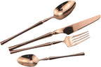 Gugrida 20 piece Copper Flatware Set 304 Stainless Steel Fork Spoon Cutlery - Image 5