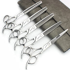6.5 Inch Stainless Steel Professional Barber Scissors Hair Thinning Scissors Hairdresser or Home Hairdresser Variant (6.5 Inch-5pc)
