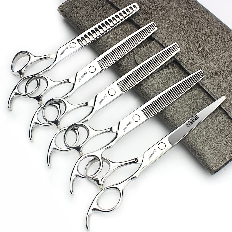 6.5 Inch Stainless Steel Professional Barber Scissors Hair Thinning Scissors Hairdresser or Home Hairdresser Variant (6.5 Inch-5pc)