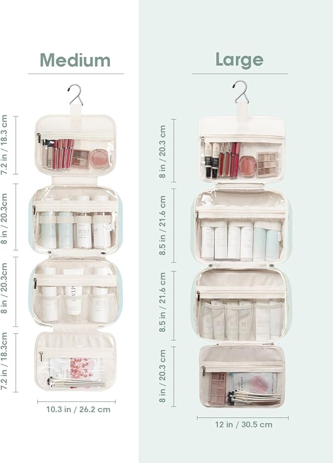 Narwey Hanging Toiletry Bag for Women Travel Makeup Bag Organizer Toiletries - Image 5