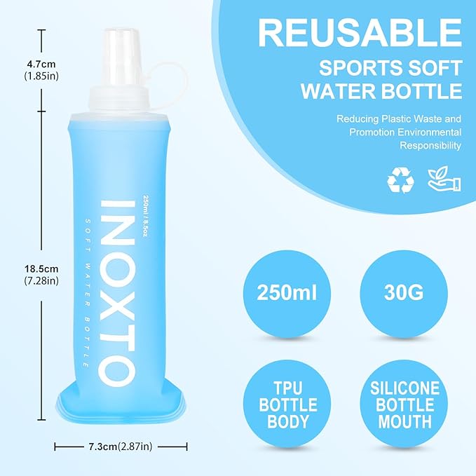 INOXTO Soft Flask, Collapsible Soft Water Bottles - Image 3