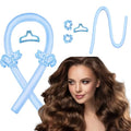 GADZHI Heatless Curling Rod Headband Heatless Hair Roller Curls Set for Long Hair No Heat Silk Hair Wrap Curler Ribbon for Overnight Sleep Hair Roller with Hair Claw Clip DIY Hair Styling Tools (1 set - blue)