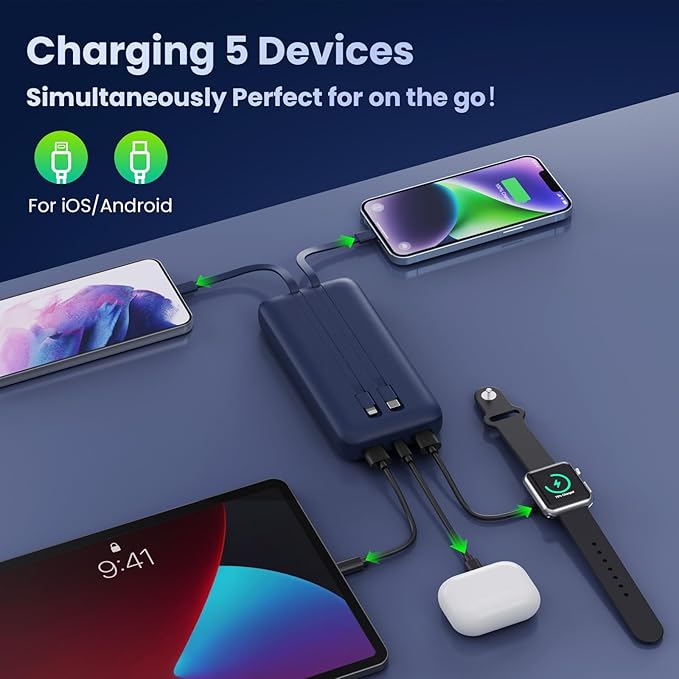 Portable Charger 40, 800mAh Power Bank, 25W PD QC 4.0 Fast Charging Portable - Image 2