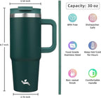 30 oz Tumbler with Handle and 2 Straws, 2 in 1 Lid Insulated Water Bottle - Image 4