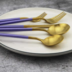 Gugrida 5-Piece Matte Gold Silverware Set, 18/10 Stainless Steel Satin Finish - Image 5