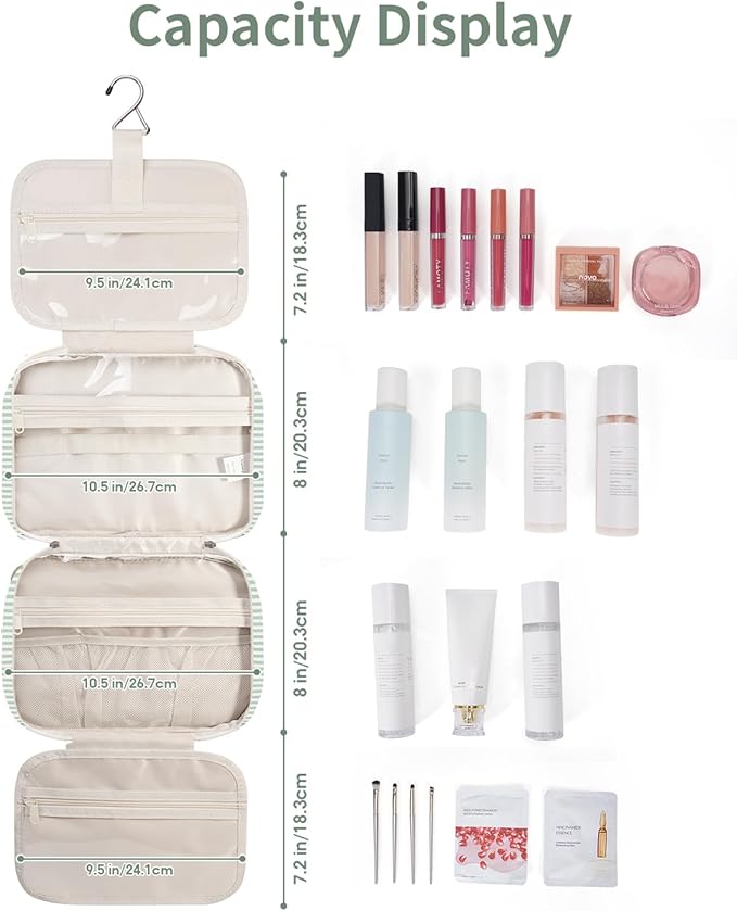 Narwey Striped Hanging Toiletry Bag - Image 4
