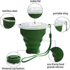 Collapsible Cup-Silicone Foldable Expandable Folding Drinking Cups-Reusable - Image 3