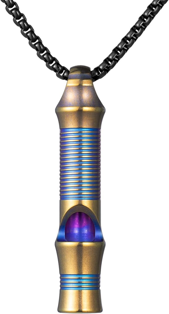 TISUR Titanium Emergency Whistle, EDC Safety Whistles Necklace Loud up to 120db by TISUR
