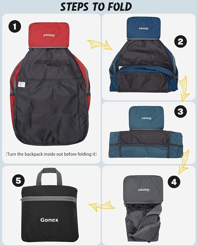 Gonex 30L Ultra Lightweight Packable Backpack, Handy Foldable Daypack - Image 5