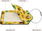 Blooming Sunflowers 2 Pcs Luggage Tags, Privacy Cover ID Label - Image 2