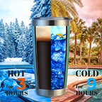 20oz Stainless Steel Tumbler Bulk with Lid (8 Count (Pack of 1) / Light Blue-1)