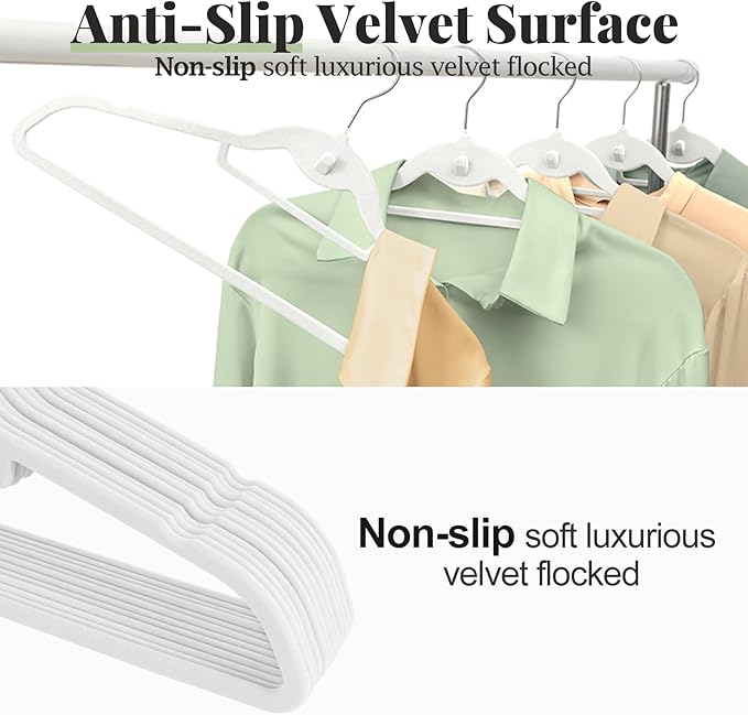 Velvet Felt Stackable Hangers 50 Pack, Non Slip, - Image 6