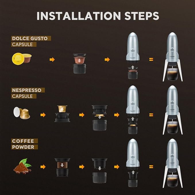 3 in 1 Portable Espresso Machine On the Go, Self-Heating Electric Espresso Maker - Image 8