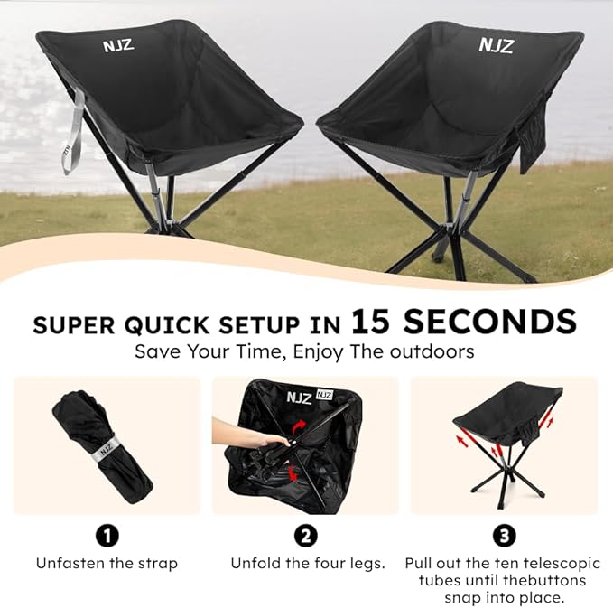 Small Camping Chair, Compact Folding Camping Chair - Image 5