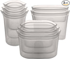 Zip Top Reusable Food Storage Bags | Full Set of 8 | Silicone Meal Prep by ZipTop