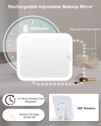 Relavel Makeup Bag with LED Mirror, Makeup Box Travel Train Case with - Image 4