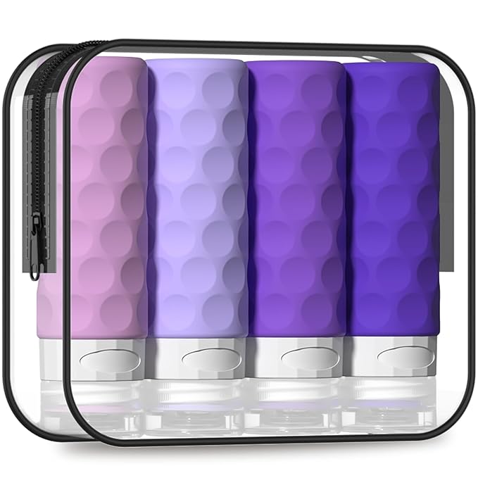 Travel Bottles for Toiletries, BPA Free Leak Proof Premium Silicone Bottles by Silevoler
