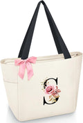 Vavabox Tote Bag, A-Z Initial Monogrammed Waterproof Tote Bag, Bridesmaid Gifts by Vavabox