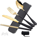 Black Portable Flatware Cutlery Set, TWUTGAYW Stainless Steel Travel Utensils by TWUTGAYW