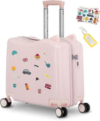 20" Ride-On Travel Suitcase for Kids, Cute Ear Toddler Carry on Luggage by smilesun