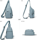 7L Sling Bag for Women Men Leather Small Sling Backpack Daypack Anti Theft - Image 6