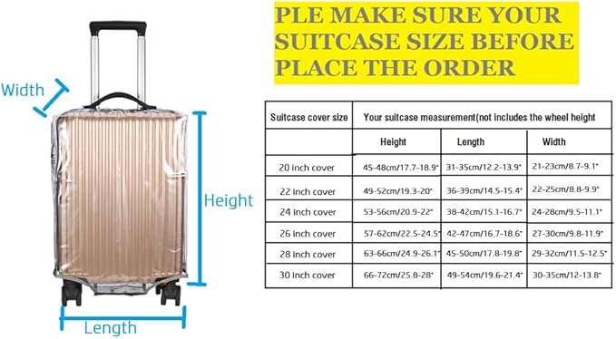 3PCS Clear PVC Suitcase Cover Protectors Thicken Luggage Coves Full Transparent - Image 3