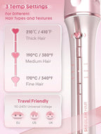 SHEGLAM Pink Curling Iron Automatic Gift for Woman (Pink, 1 inch)