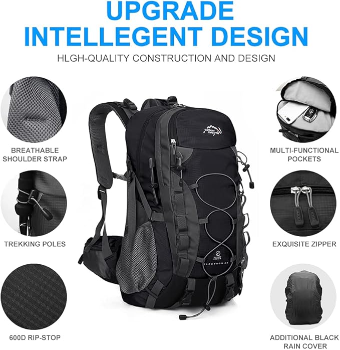 INOXTO lightweight Hiking Backpack 35L/40L Hiking Daypack - Image 3