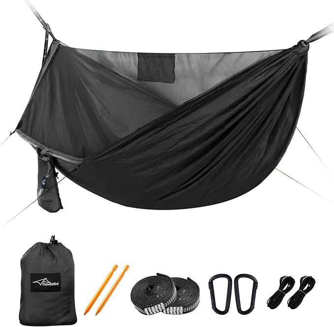 Camping Hammock with Mosquito Net and Ridge Rope, Extra Large by TravelBird