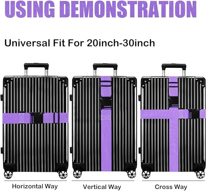 Luggage Straps for Suitcases TSA Approved-2 Pack Bright Personalized Luggage - Image 4
