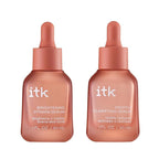 ITK Skincare 2-Part Face Serum Set for Brightening Skin, Correcting Dark Spots + Reducing Fine Lines - Vitamin C AM Face Serum with Light Niacinamide + Clarifying Peptides PM Face Serum with Bakuchiol