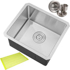 17 in. x 15 in. x 9 in. 16-Gauge Stainless Steel Undermount Single Bowl Bar by COZYBLOCK
