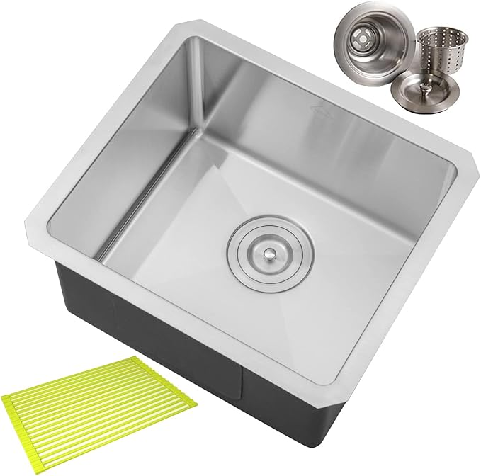 17 in. x 15 in. x 9 in. 16-Gauge Stainless Steel Undermount Single Bowl Bar by COZYBLOCK