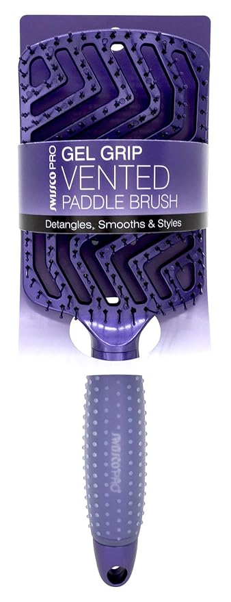 Swissco Pro Gel Grip Vented Hair Brush Gloss (Electric Blue Gloss)