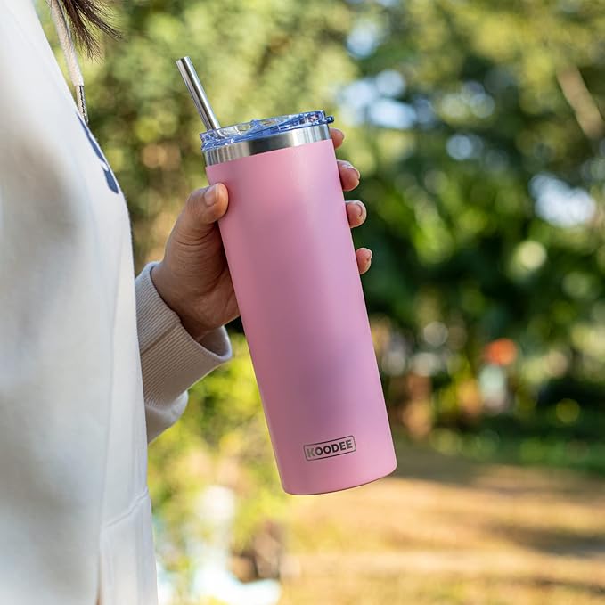 koodee 20 oz Stainless Steel Skinny Tumblers Double Wall Insulated Water - Image 8