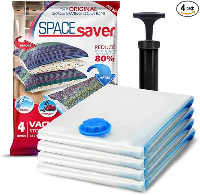 4 Pack Jumbo Vacuum Storage Bags by Spacesaver