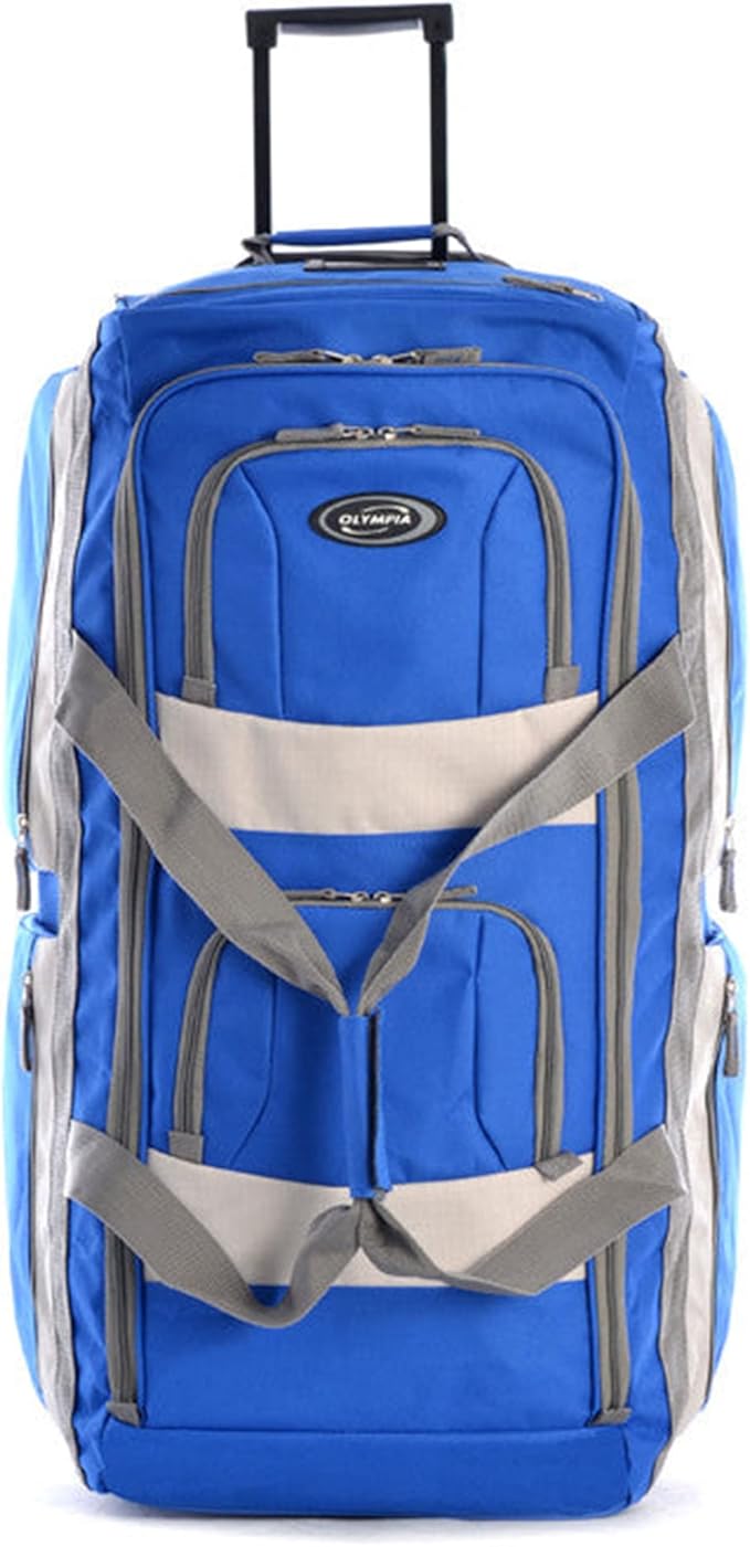 Olympia U.S.A. 29 inch Jumbo Size 8 Pockets Wheeled Rolling Duffel Bag Water - Image 3