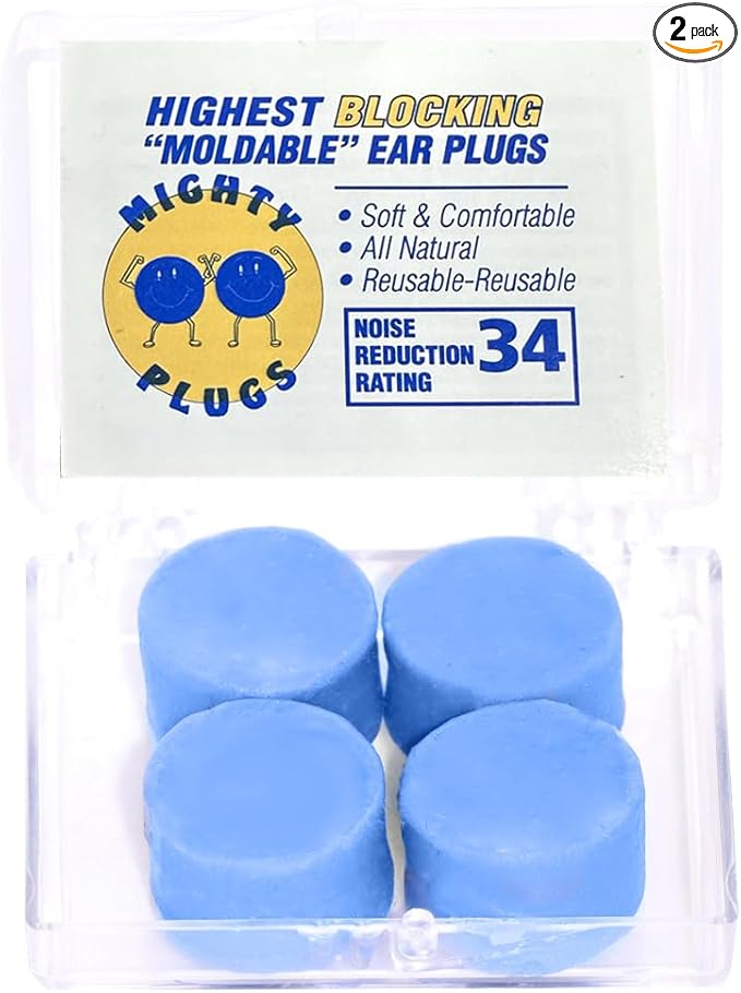 Pure Beeswax Earplugs – NRR 34 Noise Cancelling Ear Plugs by MightyPlugs