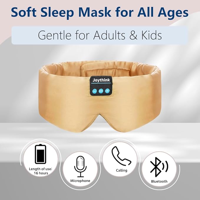 Joythink Sleep Headphones Bluetooth Sleep Mask Silk Headband Earphones - Image 3