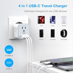 European Travel Plug Adapter, Foldable Power Adapter - Image 3