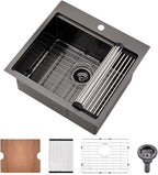 21 Inch Drop In Bar Sink- Bokaiya 21x20 Black Stainless Steel Drop In Wet Bar by Bokaiya