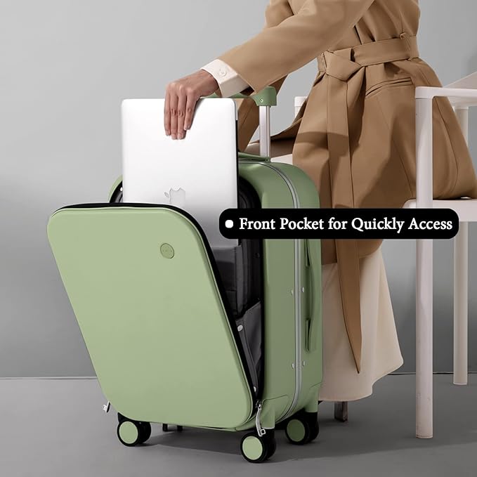 mixi Carry On Luggage, Travel Rolling Luggage Aluminum Frame PC Hardside - Image 2