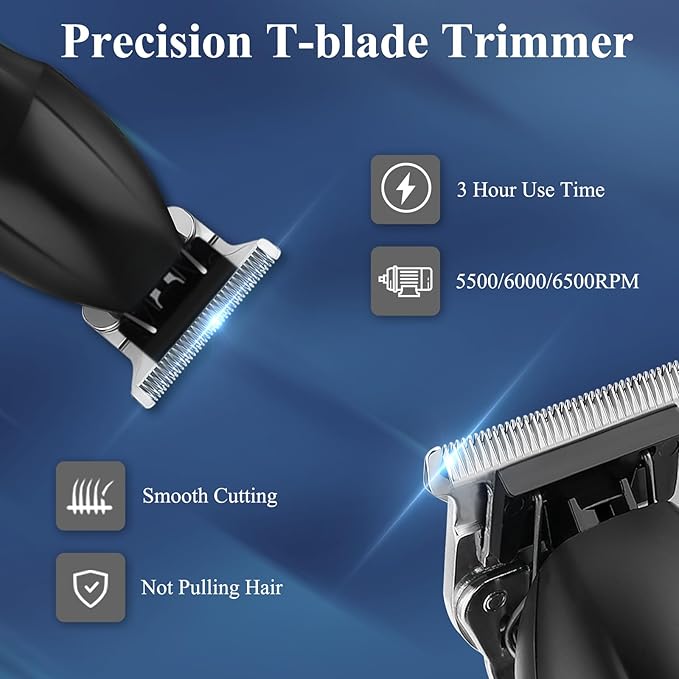 Professional Hair Clippers & Hair Trimmer & Foil Shaver Kit for Men, Beard Trimmer Clippers and Trimmers Set, Cordless Mens Hair Clippers for Hair Cutting, Grooming, Face, Family, Barber