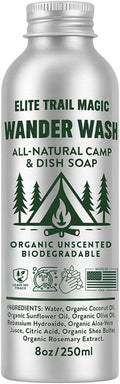Wander Wash -Biodegradable Camp & Dish Soap Unscented | Made in USA | Organic by Elite+Trail+Magic