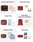ECOHUB 7 Set Packing Cubes Tear-Resistant Luggage Packing Organizers - Image 8
