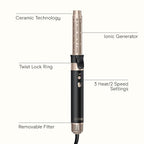 Infiniti PRO CONAIR Wet-to-Dry Styling Wand, Multi Hair Styling Tool for Curls, Waves, Blowouts, and Volume, 4 Attachments & Storage Bag, Amazon Exclusive, Black