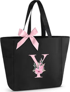 Vavabox Tote Bag, A-Z Initial Monogrammed Waterproof Tote Bag, Bridesmaid Gifts by Vavabox